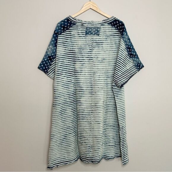 Free People We The Free True Blue Tunic Tee Size Medium - Picture 10 of 11